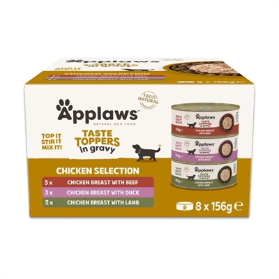 Applaws Taste Toppers in Gravy Chicken Selection Storkøb 8Pack